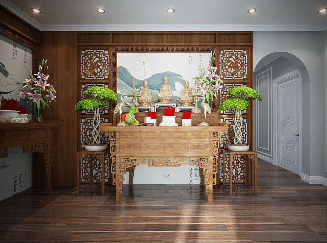 Thiết kế phòng thờ đẹp, hợp phong thủy và tâm linh