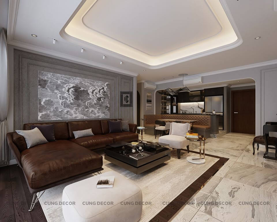 Thiết kế nội thất chung cư 110m2 với phong cách tân cổ điển